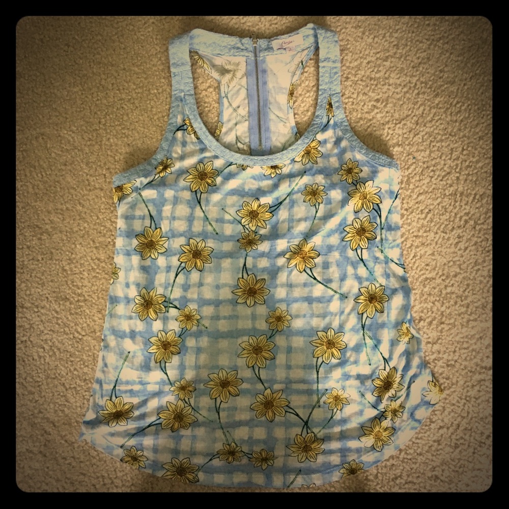 🌻Sunflower racerback zipper tank 🌻